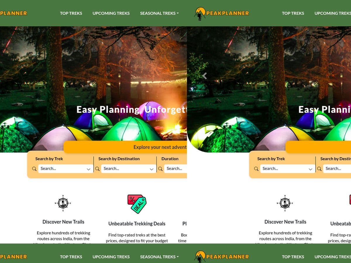 PeakPlanner web screen 1